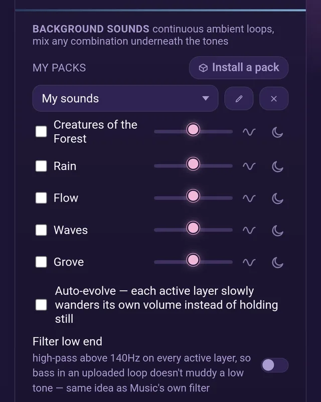 Background sounds mixer